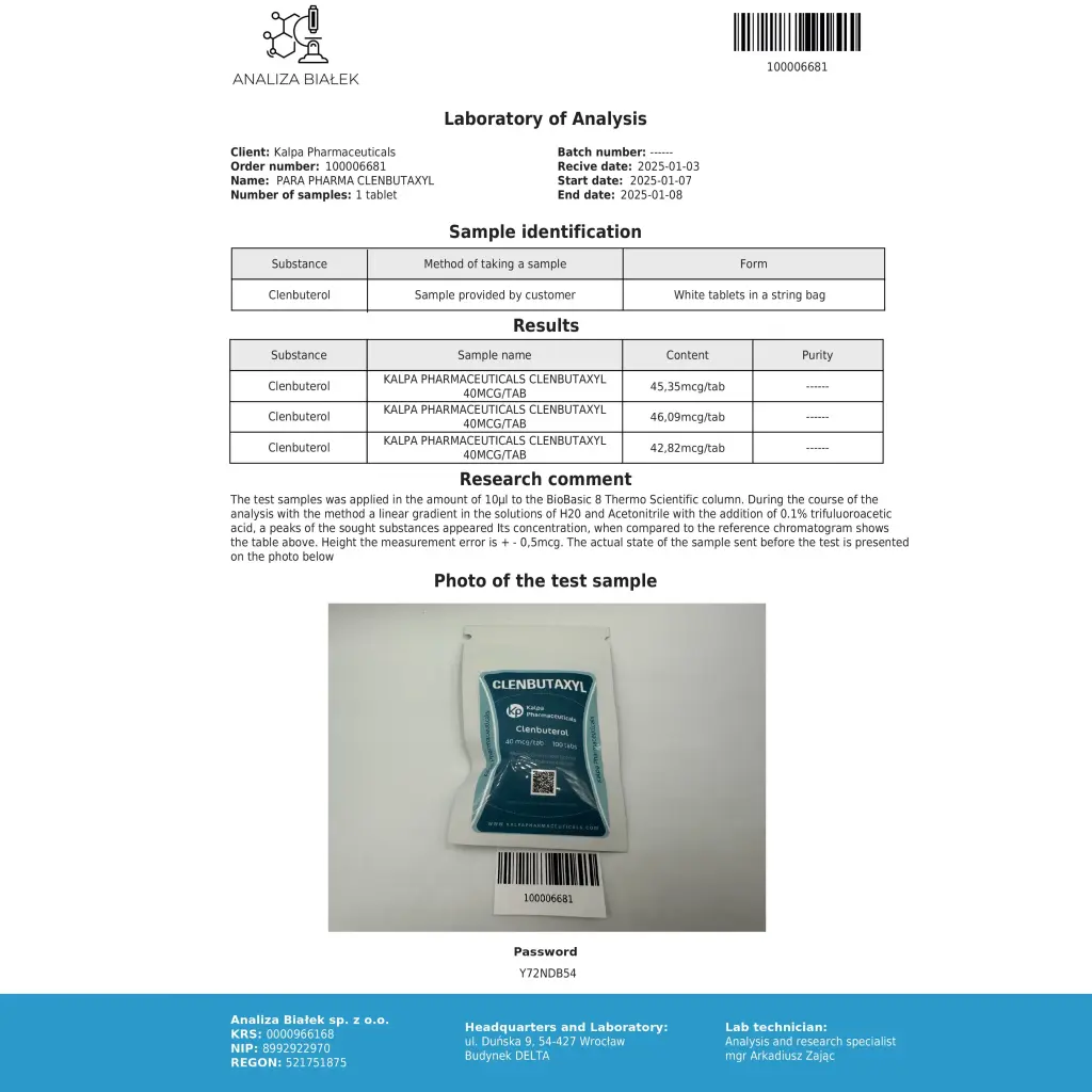 Kalpa Pharmaceuticals LTD, India Clenbutaxyl Kalpa Pharmaceuticals LTD, India Clenbutaxyl